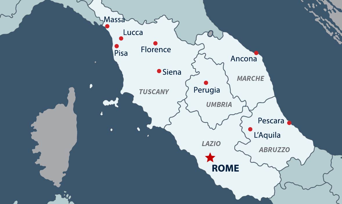 Map of Central Italy