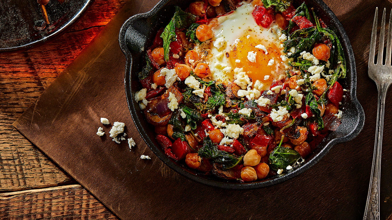 Shakshuka with Hearty Greens