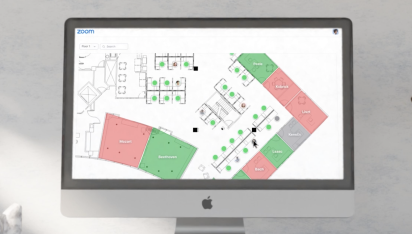 Floor plans on a computer screen