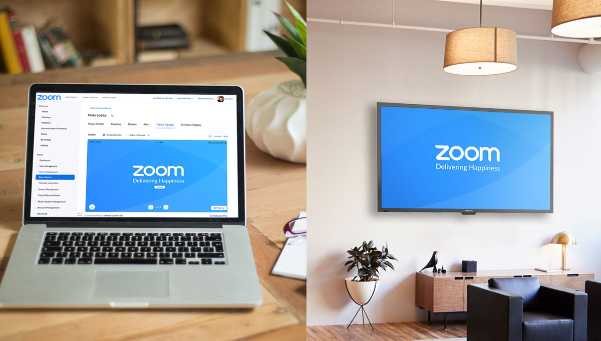 Zoom Rooms Digital Signage