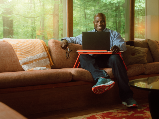 Man looking at laptop